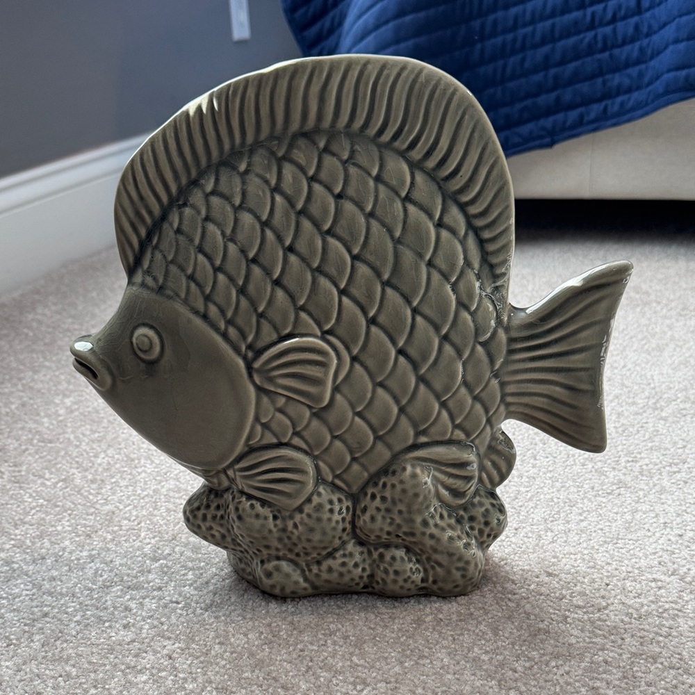 Decorative Fish Sculpture in Grayish Green
